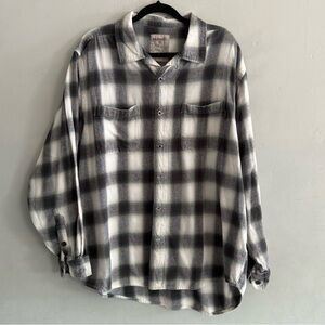 Wolverine Legend Long Sleeve Flannel Gray and Black Plaid Shirt